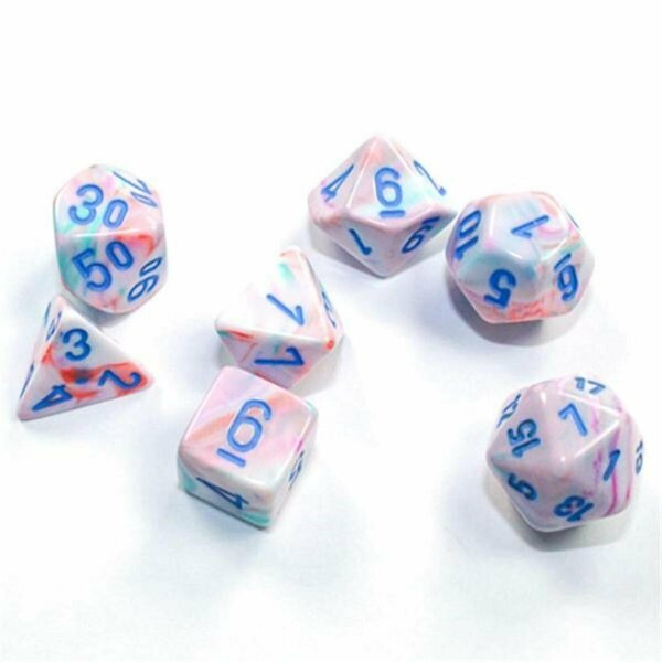 Time2Play Cube Mini Festive Dice, Pop Art & Blue - Set of 7 TI3301773